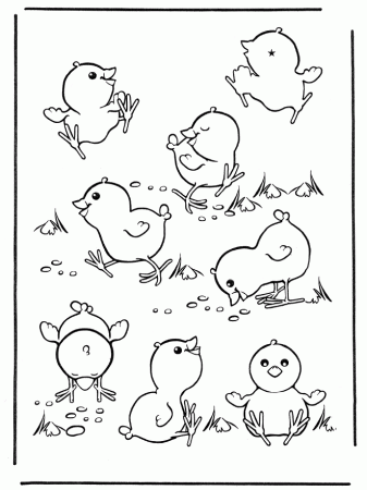 Free coloring pages easter chicken 1 - Crafts Eastern