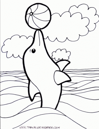Simple Dolphin Coloring Pages | Laptopezine.