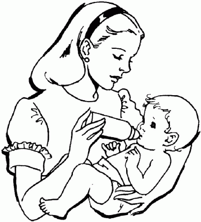 feeding baby coloring pages to print for kids | Great Coloring Pages