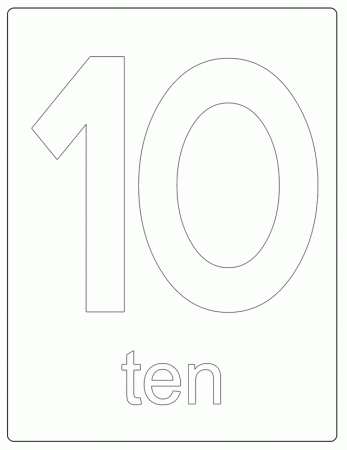 Number 10 - Free Printable Coloring Pages