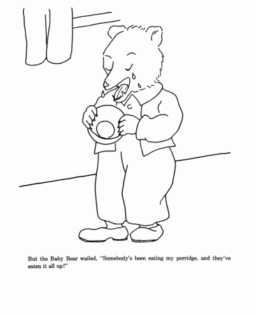 Goldilocks and the Three Bears Coloring Pages | Goldilocks ate 