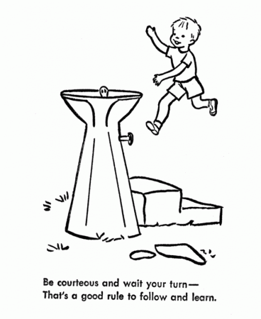 Learning Years: Child Safety Coloring Page - Playground Safey