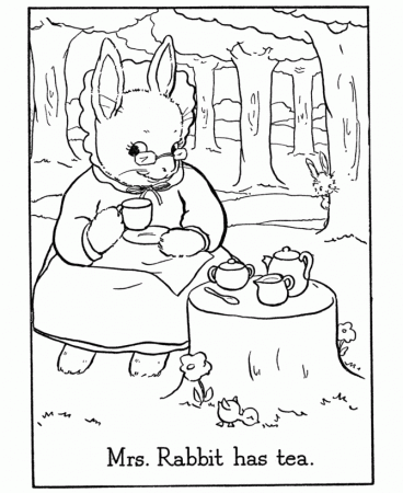 Easter Bunny Coloring Pages - Mrs Rabbit Bunny Coloring Sheet 