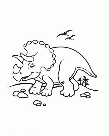 Happy Dino - Free Printable Coloring Pages