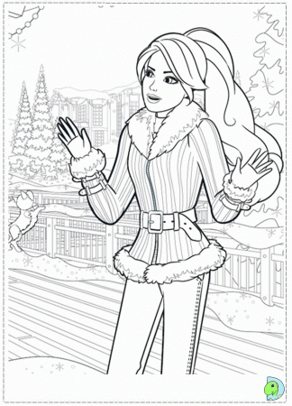 christmas barbies Colouring Pages