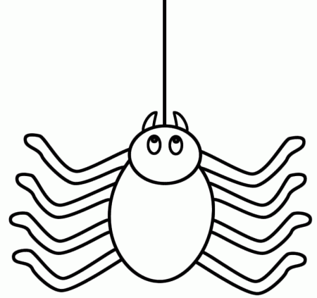 Spider on a thread - Coloring Pages