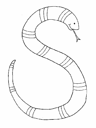 Printable S Snake Alphabet Coloring Pages - Coloringpagebook.com