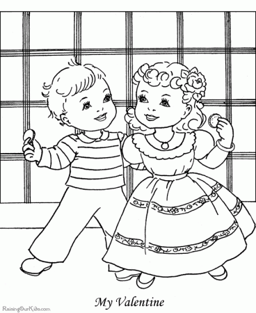 Kid Valentines Day Coloring Page to Print - 018