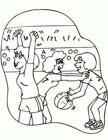 Basketball Coloring Picture | Girl's Basketball Game 10