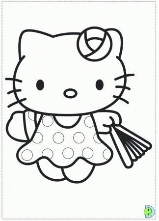 beauty Hello Kitty girl Coloring page « Printable Coloring Pages