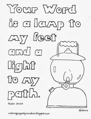 Coloring Pages For Kids By Mr Adron Your Word Is A Lamp To My 