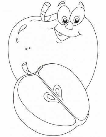 Apple and a half of apple coloring pages | Download Free Apple and 