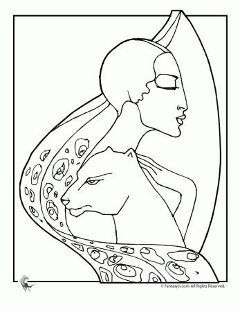 monkey coloring page girl with little