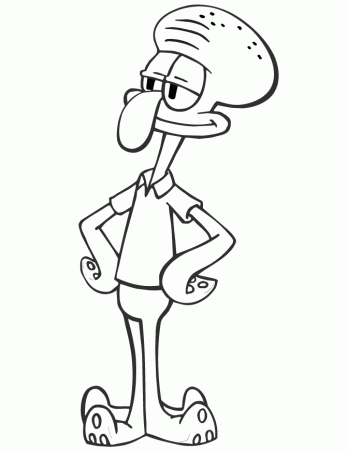 Squid ward Colouring Pages