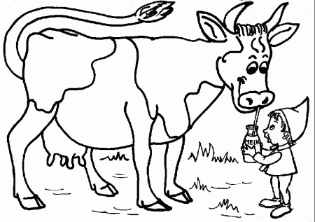 Cow coloring pages for kids - smilecoloring.com