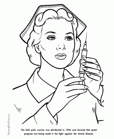 Salk Polio Vaccine - American History and coloring pages for kids 111