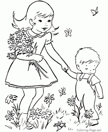 easter coloring pages boy upholds the basket eggs