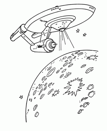 Star Trek Coloring Pages - Starship Enterprise scanning space - TV 