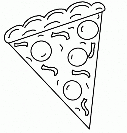 Cookie Coloring Pages : Slice Pizza Coloring Page Kids Coloring Art