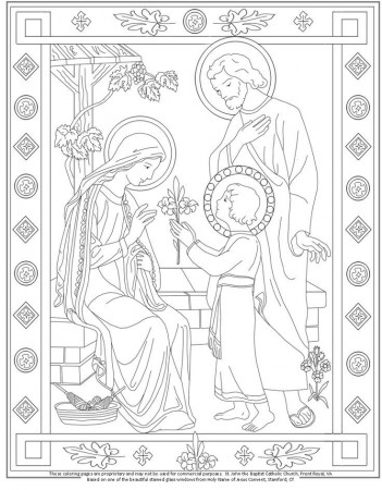 The Holy Family Coloring Page | Catholic Coloring Pages