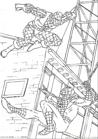 Coloring Pages Spiderman Fights With His Enemy (Cartoons 