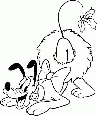 Disney Pluto Christmas Coloring Page | Free Printable Easy Coloring Pages