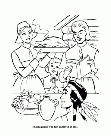 First Thanksgiving Feast Coloring Pages | Printable Coloring Pages