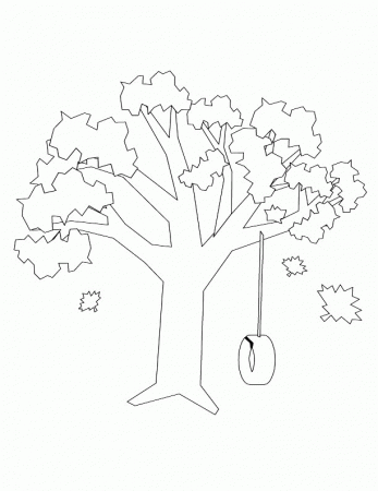 tree swing Colouring Pages