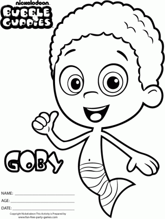 471-free-bubble-guppies-coloring-pages-goby-with-thumbs-up | Kids 