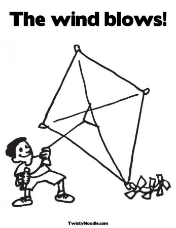 Windy Kite Coloring Pages