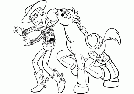 Toy Story Woody and Horse Coloring Pages Free Printable Coloring 
