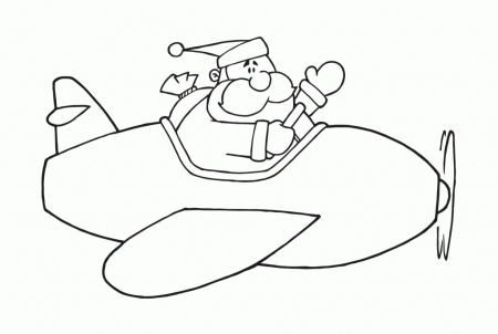 Online Santa In Airplane Coloring Page | Laptopezine.