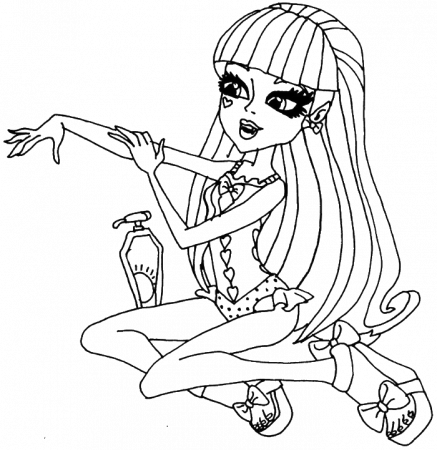 Draculaura Sun Cream Coloring Pages - Monster High Coloring Pages 