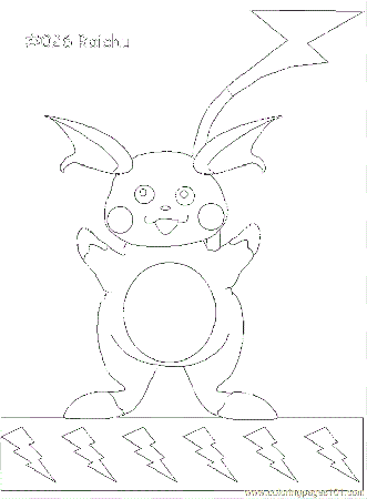 pokemon raichu Colouring Pages (page 2)
