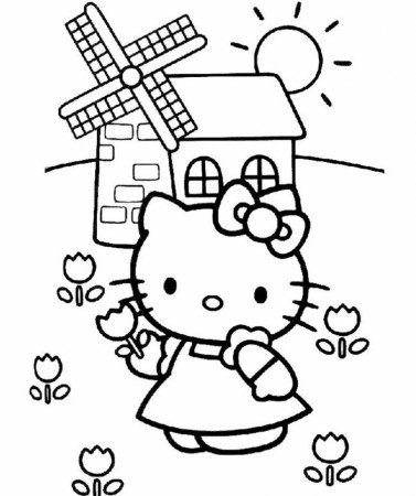 Fargeleggingsark Hello Kitty. Fargelegge Disney print tegninger 