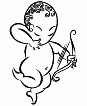 valentines day cupids coloring pages cute cupid with bow 