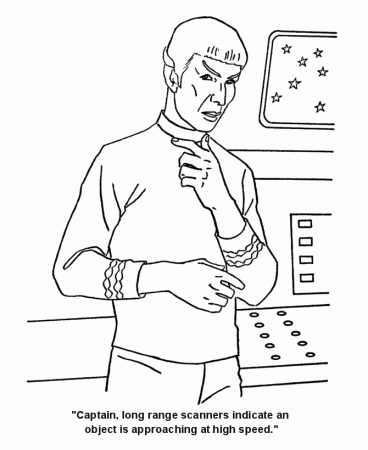 Star Trek Coloring Pages - Mr Spock warns the Captain that danger 