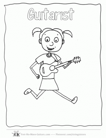 guitar coloring pages kid guitar player 1