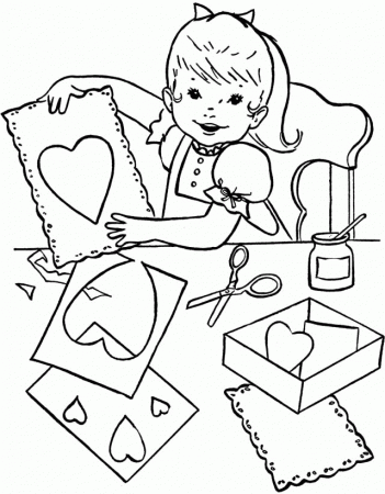 Make A Valentine's Day Greeting Cards Coloring Pages - Valentine's 