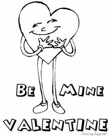 Valentine coloring page - Smiling Heart | Coloring pages