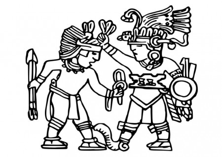 Coloring page Aztec murals - img 25572.