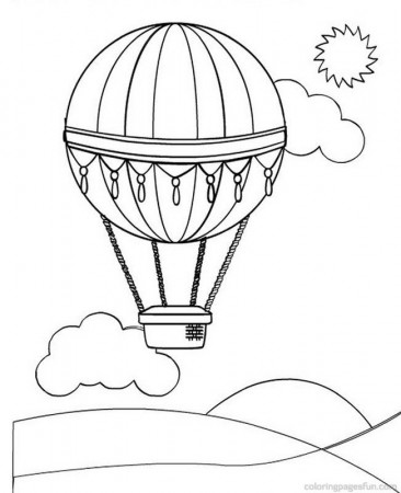 Hot air balloon Coloring Pages 4 | Preschool activities