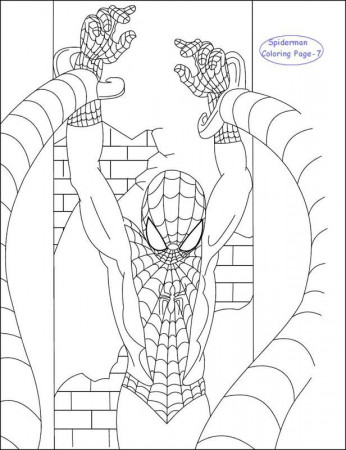 Spiderman coloring page for kids 7: Spiderman coloring page for kids 7