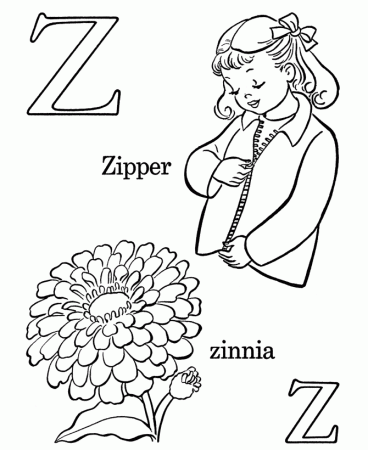 Bluebonkers Free Printable Alphabet Coloring pages - Letter Z