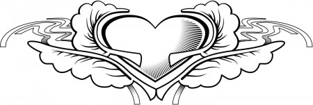 working page of a heart tattoo love design for kids - Coloring Point