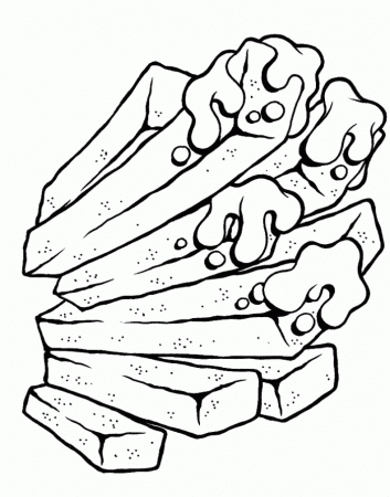 Potato Fries The Junk Food Coloring Pages - Food Coloring Pages 
