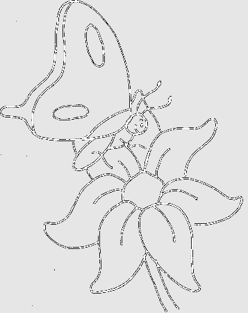 A Small Butterfly Perching On Flowers Coloring Pages - Butterflies 
