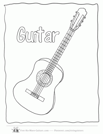 Guitar Coloring Pages Acoustic Guitar | Pete The Cat!