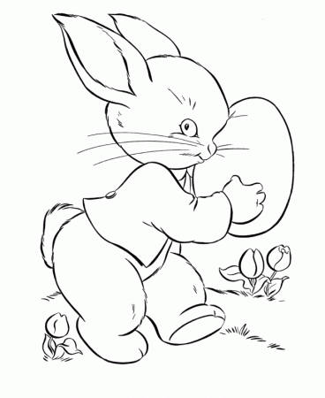 Easter Egg Coloring Pages - Cute Easter Bunny Coloring Sheet 