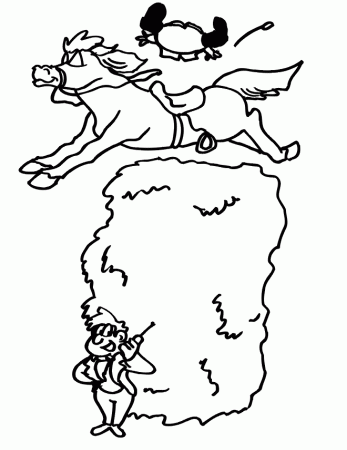 Horses Jumping Coloring Pages